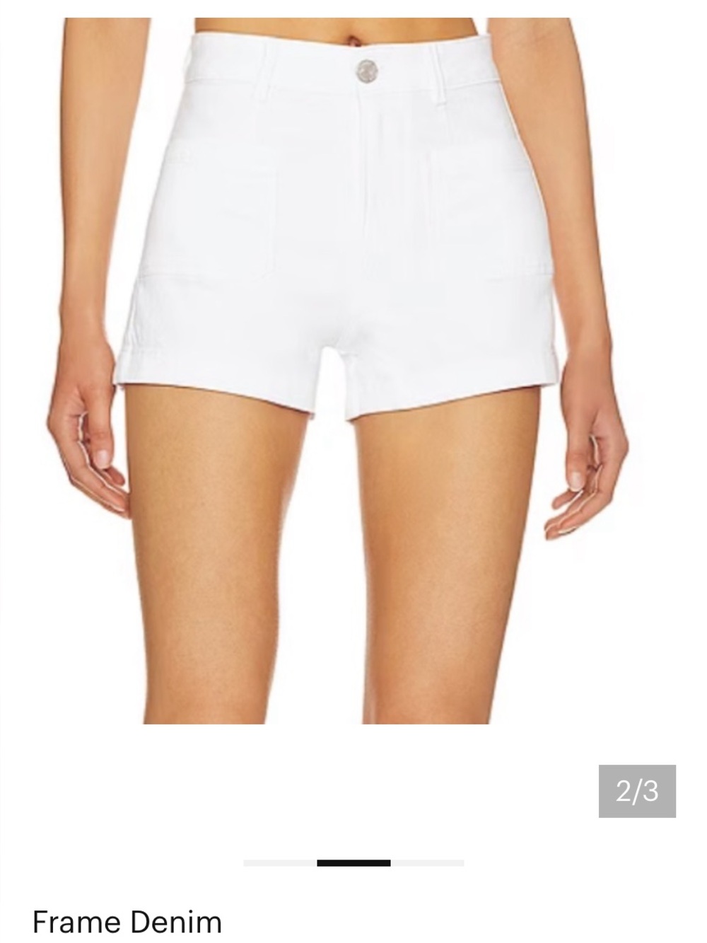 Frame Denim Le Bardot White High-Waist Shorts